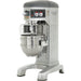 Hobart Legacy HL662-1STD 60 qt planetary pizza mixer, grey floor model with stainless steel bowl and wire guard, angled