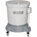 Hobart SDPS/SDPE 20 gallon electric salad spinner, white drum version with lid on grey mobile base with casters