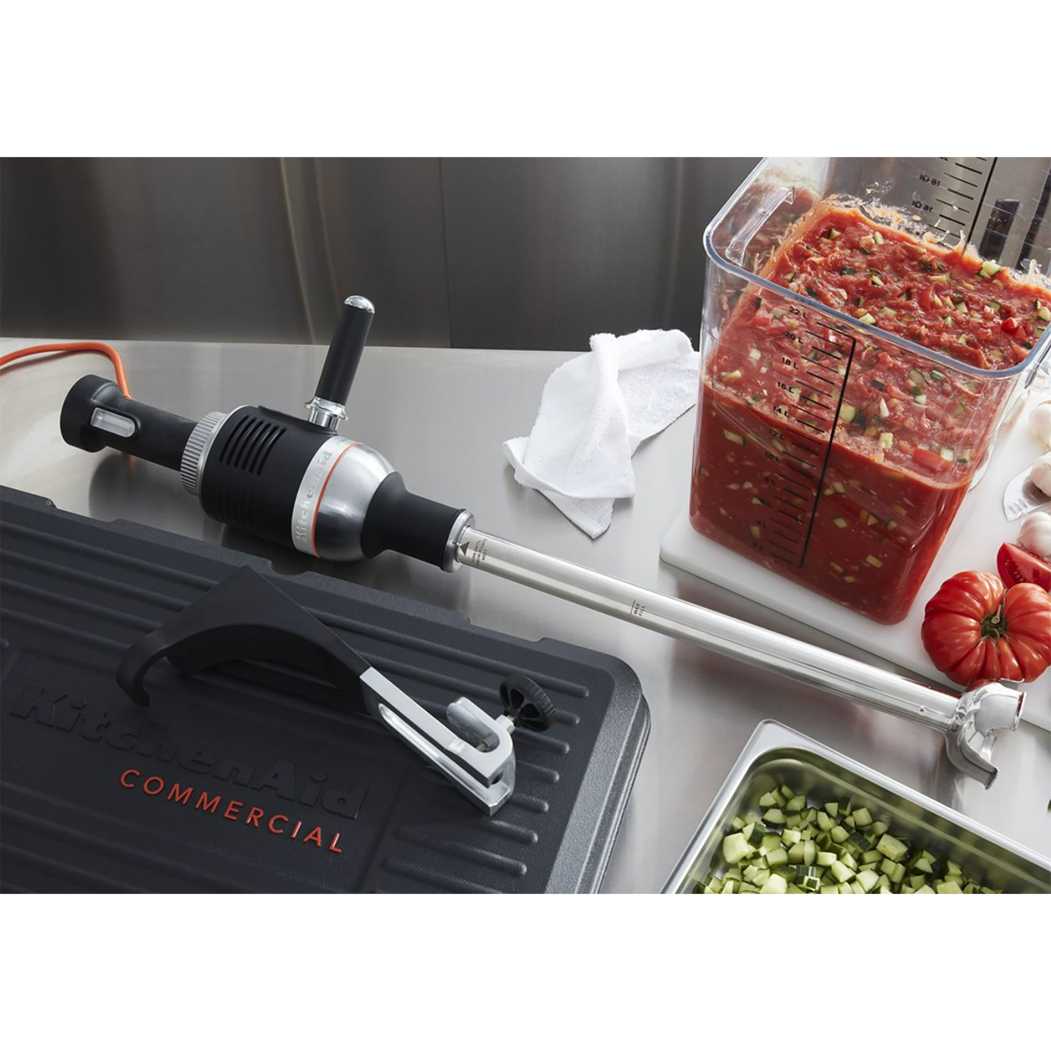 KitchenAid KHBC400 Series Commercial Immersion Blender - Variable Speed, 14" or 18" Blending Arm, 750W-Phoenix Food Equipment