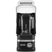 KitchenAid KSBC1B2BM commercial blender with the sound enclosure lid raised showing the 60 oz jar