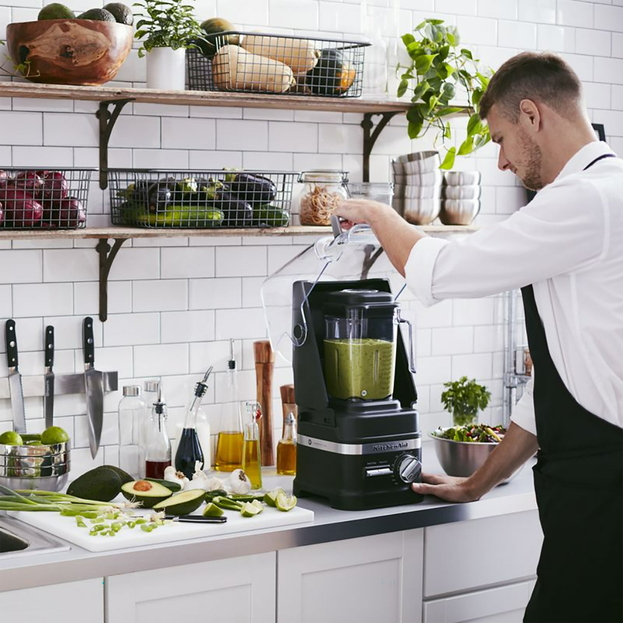 KitchenAid KSBC1B2BM Commercial Blender with Manual Controls & Sound Enclosure - 60 Oz/1.8L Capacity, 3 HP-Phoenix Food Equipment
