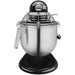 KitchenAid KSMC895OB 8 quart commercial stand mixer, rear view of black base and stainless steel bowl