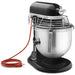 KitchenAid KSMC895OB 8 quart black commercial stand mixer with stainless steel bowl and wire bowl guard