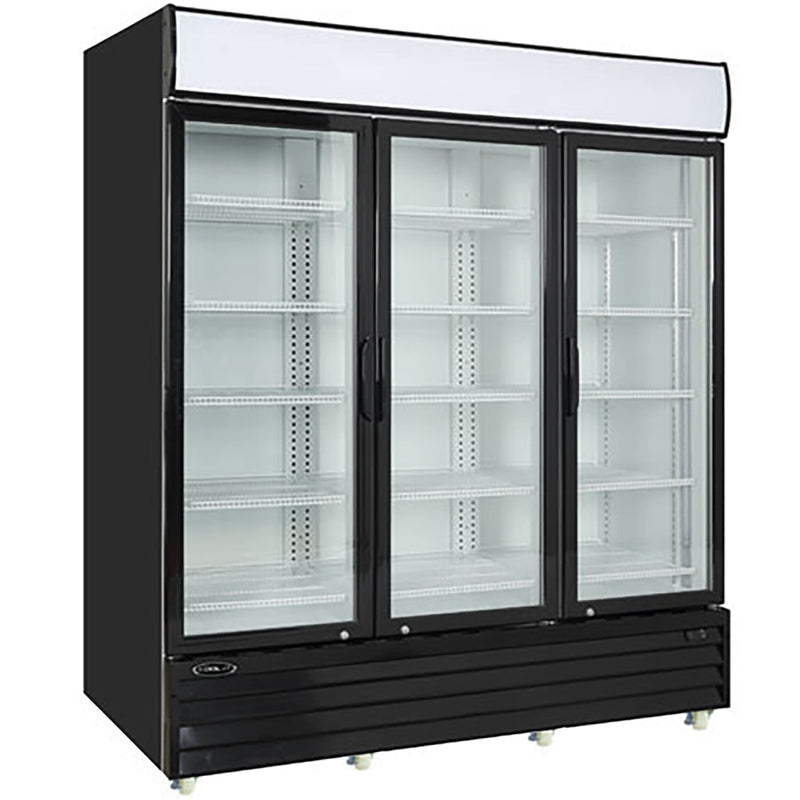 Kool-It KGM-75 Triple Swing Door 78" Wide Display Refrigerator-Phoenix Food Equipment