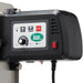 LEM 1219 Big Bite electric 20 lb sausage stuffer, close-up of the black control box with speed dial and switch