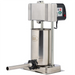 LEM 1569 Big Bite electric 10 lb vertical sausage stuffer in stainless steel with black control box, angled view