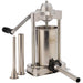 LEM 1606 Mighty Bite manual 5 lb vertical sausage stuffer in stainless steel with crank handle and stuffing tubes