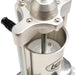 LEM 1607 Mighty Bite manual 15 lb sausage stuffer, close-up of the open cylinder, piston and crank handle