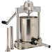 LEM 1607 Mighty Bite manual 15 lb vertical sausage stuffer in stainless steel with crank handle and tubes