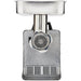 LEM 1781 size 22 Big Bite 1 HP stainless steel meat grinder, front view of grinder head, plate and feed tray