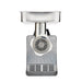 LEM 1782 size 32 Big Bite 1.5 HP stainless steel meat grinder, straight-on front view of grinder head and plate