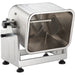 LEM 1868 Big Bite 50 lb tilting meat mixer attachment, tub tilted forward showing the interior mixing paddles