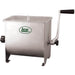 LEM 654 Mighty Bite 20 lb manual meat mixer, stainless steel tub with side crank handle and lid, front view