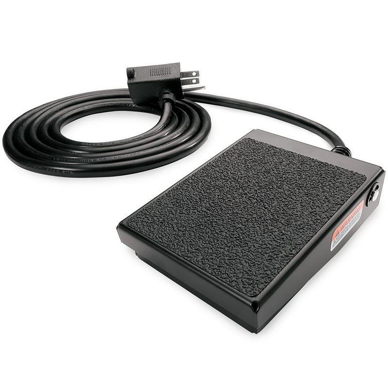 LEM 724 grinder foot switch, black textured foot pedal with coiled power cord and plug for hands-free grinding