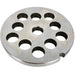 LEM size 8 meat grinder plate with 10 mm holes, stainless steel coarse grind plate with nine large holes