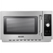 Midea 1034N0A commercial dial timer microwave with filter, 1000W, stainless steel with dial timer, front view