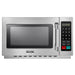 Midea 1034N1A commercial touchpad microwave with filter, 1000W, stainless steel with black keypad, front view