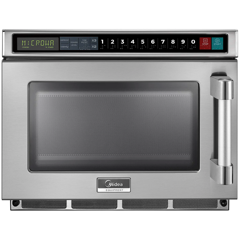 Midea 1217G1A Commercial Compact Touchpad Microwave with Filter - 1200W, Fits 13" Platter-Phoenix Food Equipment