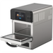 Midea G1 Flashchef high speed oven with the drop-down door open showing the cooking chamber and rack, angled view