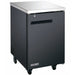 Nordic Air 24-inch deep single door back bar cooler, black exterior with solid door and stainless steel top
