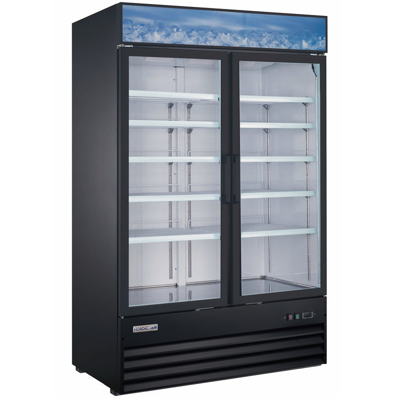 Nordic Air GFM-49 Double Swing Glass Door 49" Wide Display Freezer-Phoenix Food Equipment