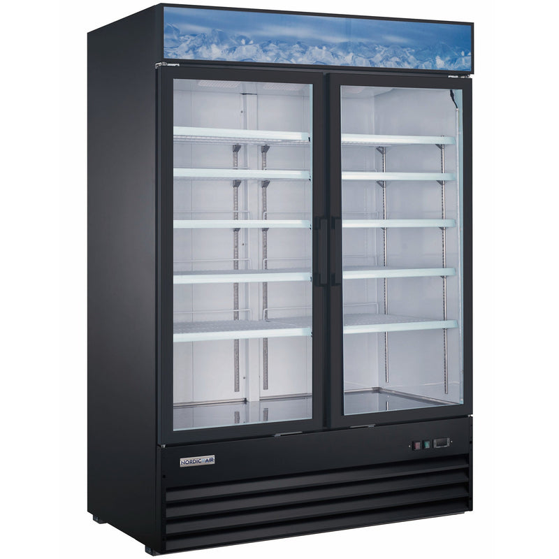 Nordic Air GFM-53 Double Swing Glass Door 53" Wide Display Freezer-Phoenix Food Equipment