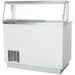 Nordic Air IDF-47 47-inch white ice cream dipping freezer with glass sneeze guard, angled right view