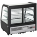 Nordic Air NCCP-28 countertop pastry display case, angled rear view of the sliding doors and stainless vent panel