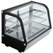 Nordic Air NCCP-35 35-inch countertop curved glass refrigerated pastry display case with wire shelves, angled view