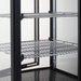 Nordic Air NCSR-78 countertop display refrigerator, close-up of the chrome wire shelves behind the black-framed glass