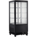 Nordic Air NCSR-78 black countertop four sided glass door display refrigerator with wire shelves, front view