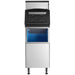 Nordic Air NIM-350C cube ice machine with the black storage bin door open, showing the blue interior, front view
