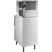 Nordic Air NIM-350C stainless steel modular cube ice machine on storage bin, rear side view of the condenser