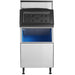 Nordic Air NIM-500C cube ice machine with the black storage bin door open, showing the blue interior, front view