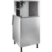Nordic Air NIM-500C stainless steel modular cube ice machine on storage bin, rear side view of the condenser