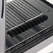 Nordic Air NSCP-48 refrigerated pastry display case, close-up of the interior air vent and wire shelf