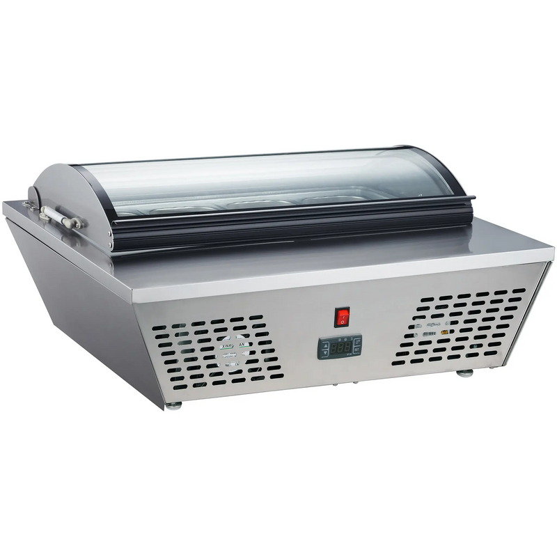 Nordic Air NTR-30 Refrigerated 30" Topping Rail with Glass Sneeze Guard Cover-Phoenix Food Equipment