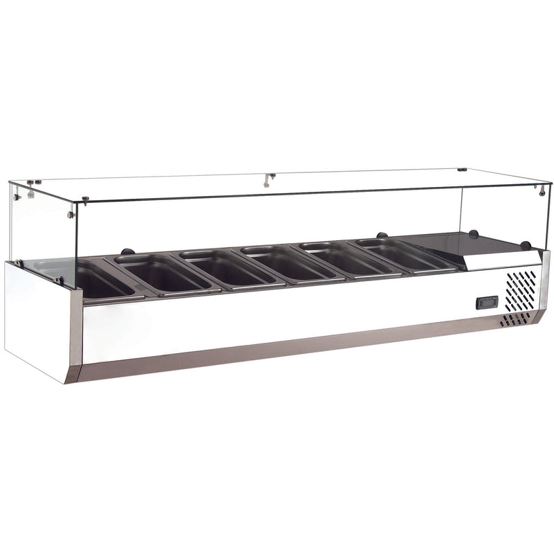 Nordic Air NTR-60 Refrigerated 59" Topping Rail with Glass Sneeze Guard-Phoenix Food Equipment