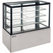 Nordic Air PD-71-3 71-inch refrigerated pastry display case with square glass, three shelves and stainless base