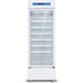 Nordic Air PHR-395L white upright biomedical pharmacy refrigerator with glass door and digital display, front view