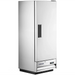 Nordic Air SF-25 25-inch single solid door stainless steel reach-in freezer with door closed, angled view