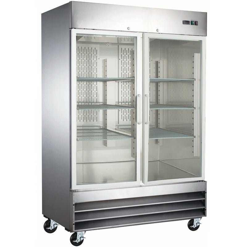 Nordic Air SGR-54 Double Glass Door 54" Wide Stainless Steel Refrigerator-Phoenix Food Equipment