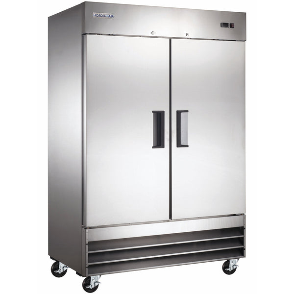 Nordic Air SR-54 Double Solid Door 54" Wide Stainless Steel Refrigerator-Phoenix Food Equipment
