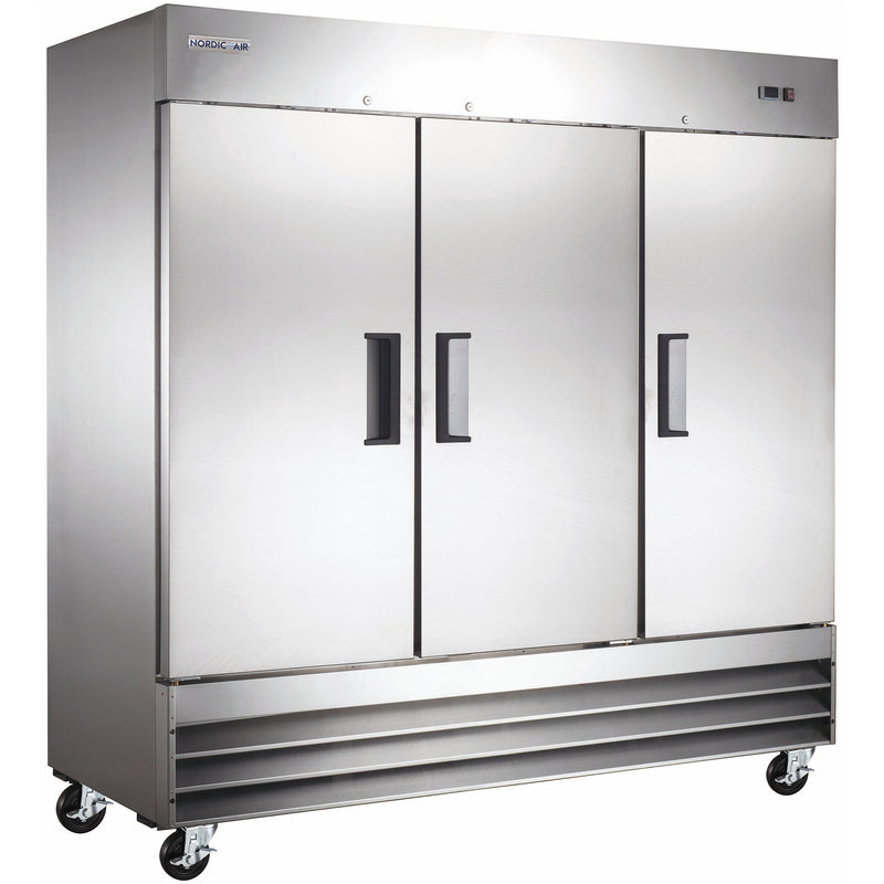 Nordic Air SR-81 Triple Solid Door 81" Wide Stainless Steel Refrigerator-Phoenix Food Equipment