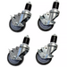 Phoenix 4 inch casters for stainless steel tables, set of four swivel casters shown from a second angle