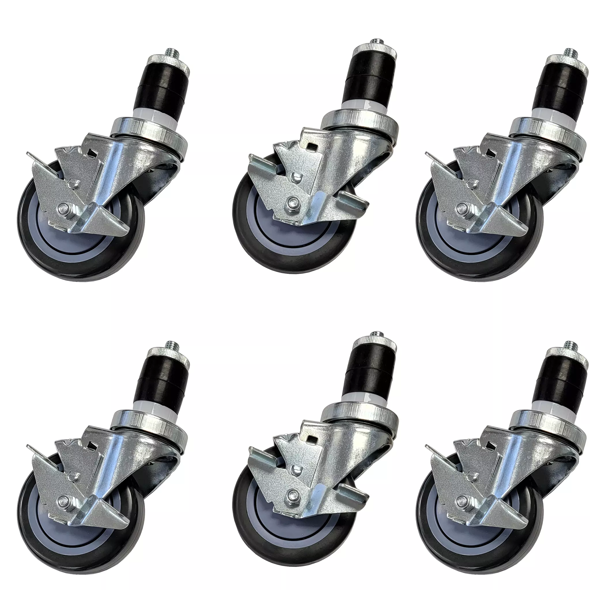 Phoenix 4" Casters For Stainless Steel Tables (Full Set)-Phoenix Food Equipment