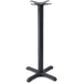 Phoenix 4 prong table base in black with X-shaped foot and single column, taller bar height option shown