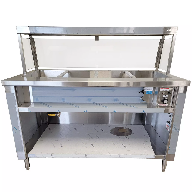 Phoenix CST-4 Steam Table - 4 Wells, Optional Sneeze Guard-Phoenix Food Equipment