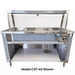 Phoenix CST-5 stainless steel steam table with over shelf and open base, representative photo of model CST-4