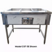 Phoenix CST-7E economy seven well stainless steel steam table on open leg stand, angled front view, model CST-3E shown